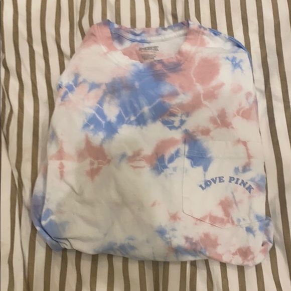 Cute pink tie-dye oversized long sleeve tee - Picture 1 of 5